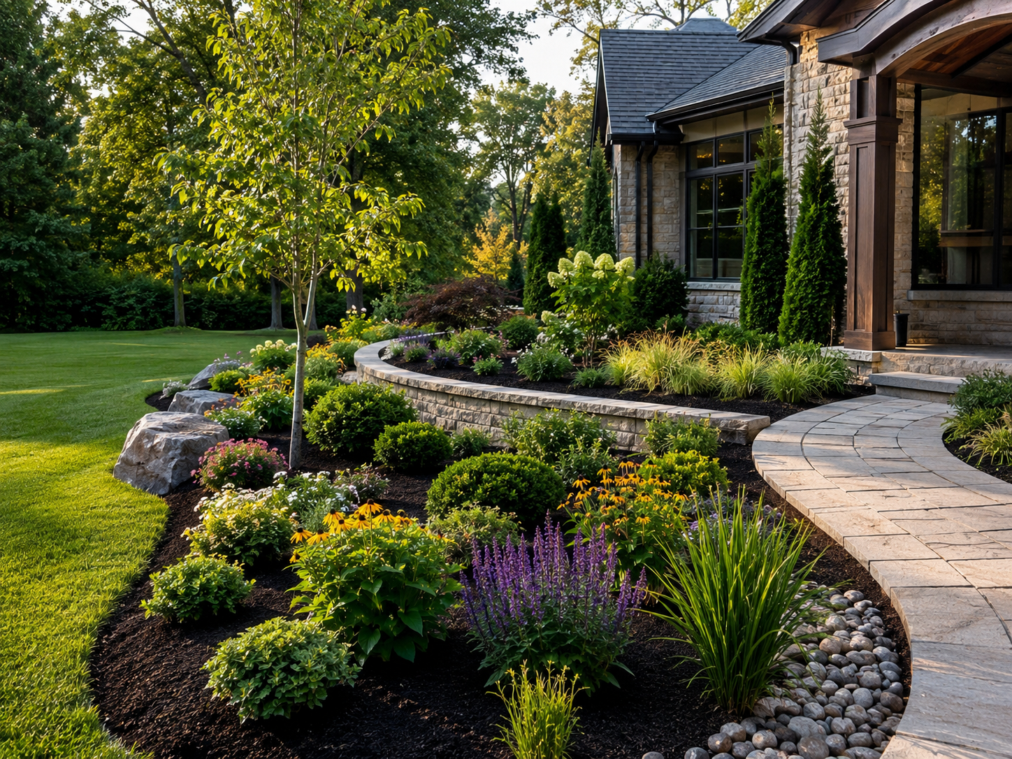 Landscaped garden walkway